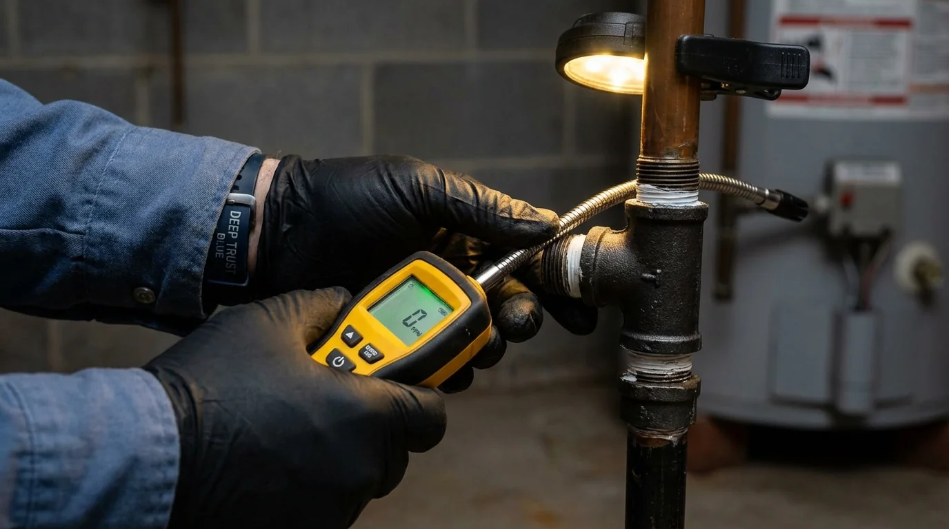 Gas leak detection with electronic sniffer by Johns Plumbing LLC in Vivian