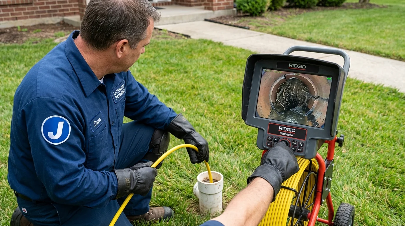 Sewer camera inspection being performed by Johns Plumbing LLC in Vivian
